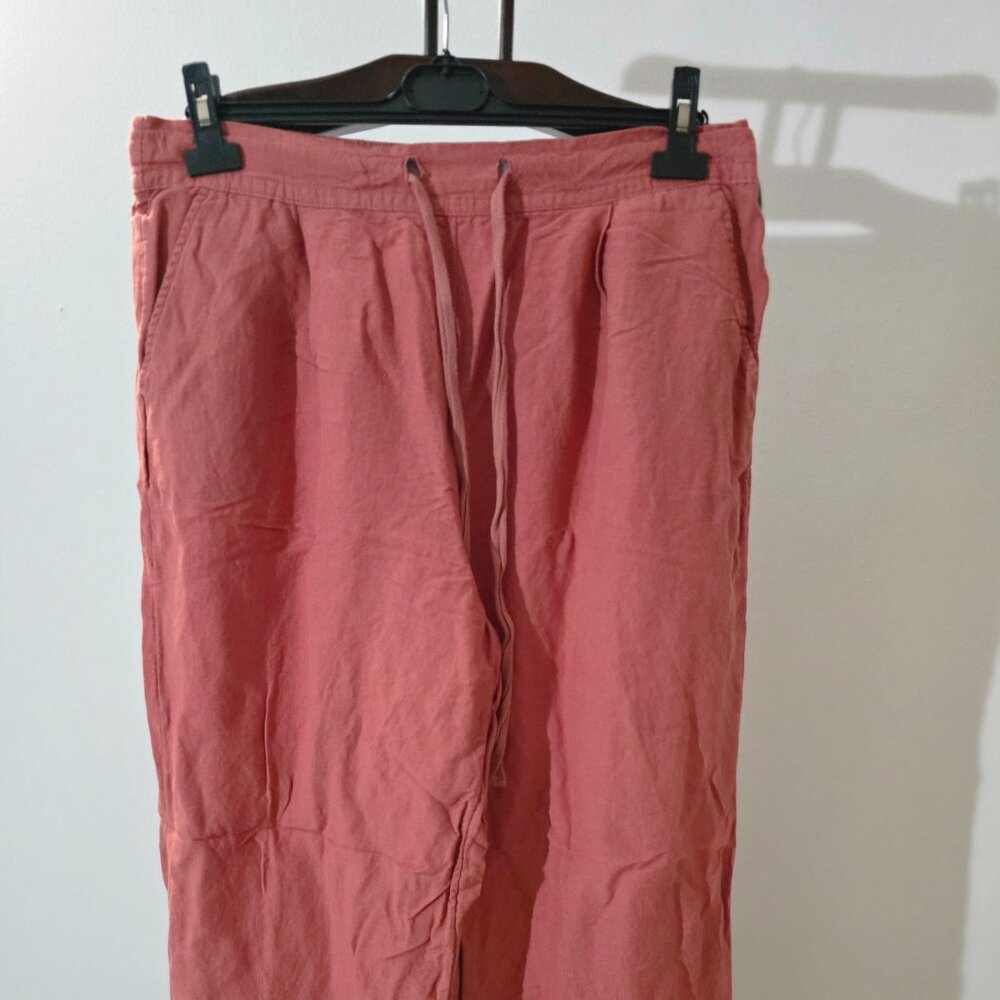 A New Day Linen Blend Pants (Coral, Size XL)